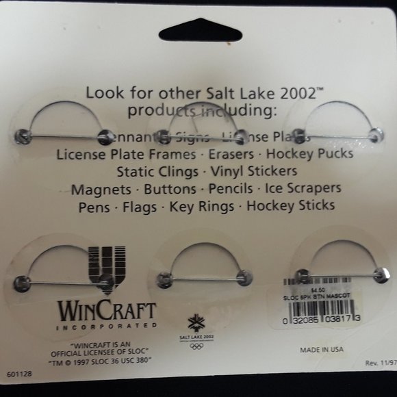 2002 Salt Lake City Olympic Mascot buttons - Picture 2 of 2